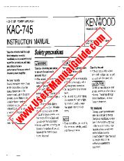 Visualizza KAC-745 pdf Manuale utente inglese (USA).