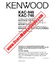 Ver KAC-746 pdf Manual de usuario en inglés (EE. UU.)