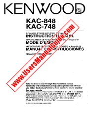 Visualizza KAC-848 pdf Manuale utente inglese (USA).