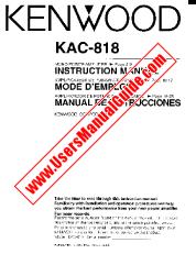 Ver KAC-818 pdf Manual de usuario en inglés (EE. UU.)