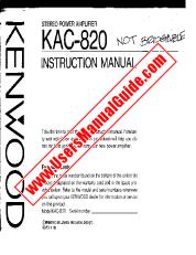 Visualizza KAC-820 pdf Manuale utente inglese (USA).