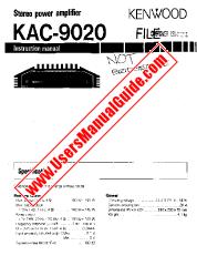 Ver KAC-9020 pdf Manual de usuario en inglés (EE. UU.)