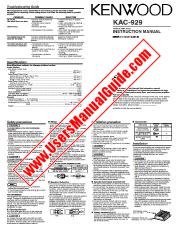 Vezi KAC-929 pdf Engleză (SUA) Manual de utilizare