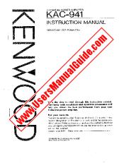 Ver KAC-941 pdf Manual de usuario en inglés (EE. UU.)