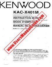 Ver KAC-X401M pdf Manual de usuario en inglés (EE. UU.)