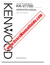 Vezi KA-V7700 pdf Engleză (SUA) Manual de utilizare