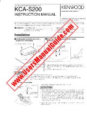 Ver KCA-S200 pdf Manual de usuario en inglés (EE. UU.)