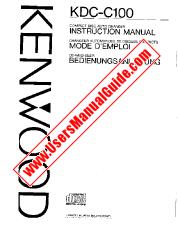 Ver KDC-C100 pdf Manual de usuario en inglés (EE. UU.)