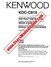 Ver KDC-C810 pdf Manual de usuario en inglés (EE. UU.)