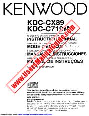 Ver KDC-CX89 pdf Manual de usuario en inglés (EE. UU.)