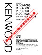 Ver KDC-7003 pdf Manual de usuario en inglés (EE. UU.)