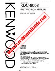 Ver KDC-8003 pdf Manual de usuario en inglés (EE. UU.)
