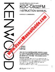 Ver KDC-C602 pdf Manual de usuario en inglés (EE. UU.)