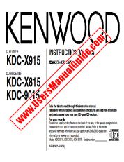 Ver KDC-X915 pdf Manual de usuario en inglés (EE. UU.)