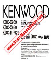 Ver KDC-X869 pdf Manual de usuario en inglés (EE. UU.)