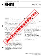 Visualizza KR-910 pdf Manuale utente inglese (USA).