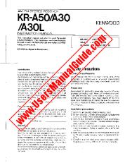 Ver KR-A30 pdf Manual de usuario en inglés (EE. UU.)