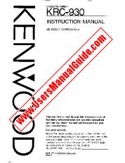Ver KRC-930 pdf Manual de usuario en inglés (EE. UU.)