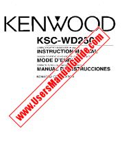 Ver KSC-WD250 pdf Manual de usuario en inglés (EE. UU.)