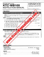 Vezi KTC-WB100 pdf Engleză (SUA) Manual de utilizare