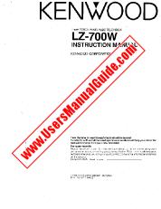Voir LZ-700W pdf English (USA) Manuel de l'utilisateur