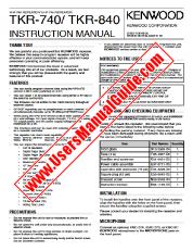 Ver TKR-740 pdf Manual de usuario en inglés (EE. UU.)