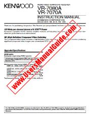 Vezi VR-7080A pdf Engleză (SUA) Manual de utilizare
