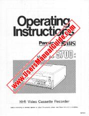 View AG-5700K pdf Operating Instructions