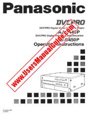 View AJ-D450P pdf DVCPRO Digital Video Cassette Player - Operating Instructions
