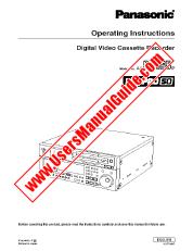 View AJSD965P pdf Digital Video Cassette Recorder - Operating Instructions
