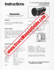 View AWLZ14MD pdf 14x Auto Iris Servo Control Zoom Lens - Instructions
