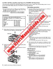 Ver AJVNC150P pdf Placa de codificador / decodificador para datos de banco DVCPRO HD