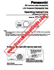 Vezi PT-L701SDU pdf Proiector LCD pentru uz comercial - instrucțiuni de utilizare (de memorie SD Funcții card)