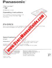 Ver PVDRC9 pdf Control remoto por infrarrojos para PV-DV900 - Instrucciones de funcionamiento