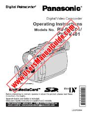 View PVDV401 pdf Digital Palmcorder - Operating Instructions
