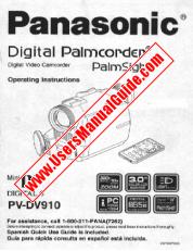 Ver PV-DV910D pdf Palmcorder digital - PalmSight - Instrucciones de funcionamiento