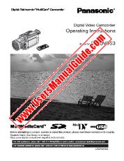 View PVDV953 pdf Digital Palmcorder - MultiCam Camcorder - Operating Instructions
