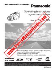 View PV-GS400 pdf Digital Palmcorder MultiCam Camcorder - Operating Instructions
