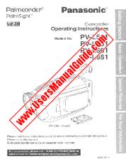 View PV-L601D pdf VHS-C Palmcorder - PalmSight - Operating Instructions