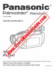 Voir PV-L647 pdf VHS-C caméscope - PalmSight - Mode d'emploi
