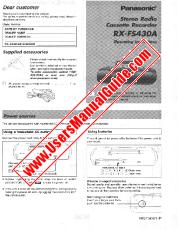 Vezi RX-FS430A pdf Instrucțiuni de operare