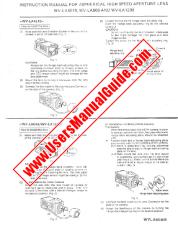 View WV-LA4510 pdf Instruction Manual for Aspherical High Speed aperture Lens