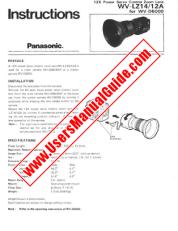 Ver WV-LZ14/12A pdf Instrucciones - 12x Power Servo Control Zoom Lens para WV-D5000