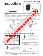Voir WV-PS31 pdf Adaptateur / chargeur utilisé avec la caméra couleur WV-6000 - Instructions