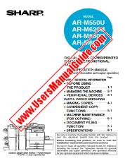 Ver AR-M550/620U/N pdf Manual de Operación, Copiadora, Inglés