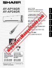 View AY-AP18GR/24GR pdf Operation Manual, English, Italian, Portuguese, Greek, Turkish