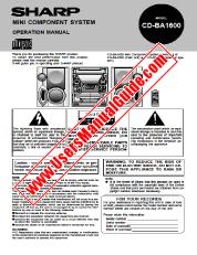 Ver CD-BA1600 pdf Manual de Operación, Inglés