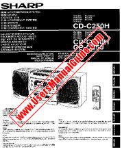 Ver CD/CP-C250/H pdf Manual de operación, alemán, francés, español, sueco, italiano, holandés, inglés
