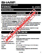 Ver EL-2125C pdf Manual de Operación para EL-2125C, Polaco