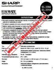 Voir EL-330A/331A pdf Manuel d'utilisation pour EL-330A/331A, polonais